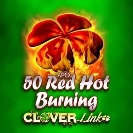50 Red Hot Burning Clover Links online game logo by Novomatic on spinfincasinoo.com