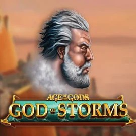 Age Of The Gods: God of Storms online game logo by Playtech on spinfincasinoo.com
