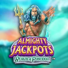 Almighty Jackpots – Realm of Poseidon logo – Jackpots by Novomatic at Spinfin Casino