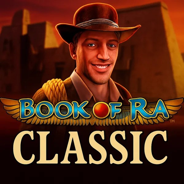 Book of Ra Classic online game logo by Novomatic on spinfincasinoo.com