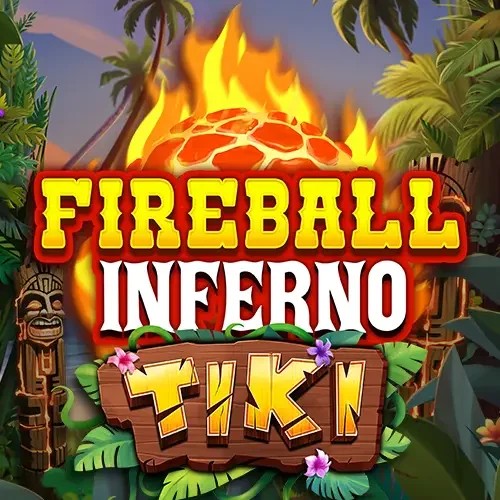 Fireball Inferno Tiki online game logo by NetEnt on spinfincasinoo.com