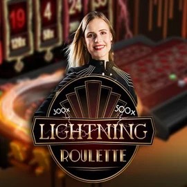 Lightning Roulette slot logo by Evolution at Spinfin Casino