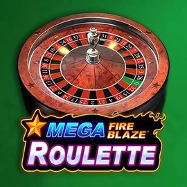 Mega Fire Blaze Roulette online game logo by Playtech on spinfincasinoo.com
