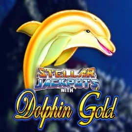 Dolphin Gold with Stellar Jackpots slot logo by Lightning Box Game at Spinfin Casino