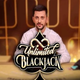 Unlimited Blackjack online game logo by Ezugi on spinfincasinoo.com